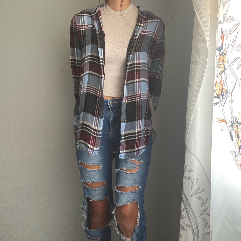 Blue & Maroon Flannel